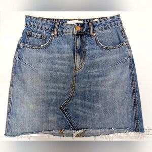 Dynamite frayed denim mini skirt size S